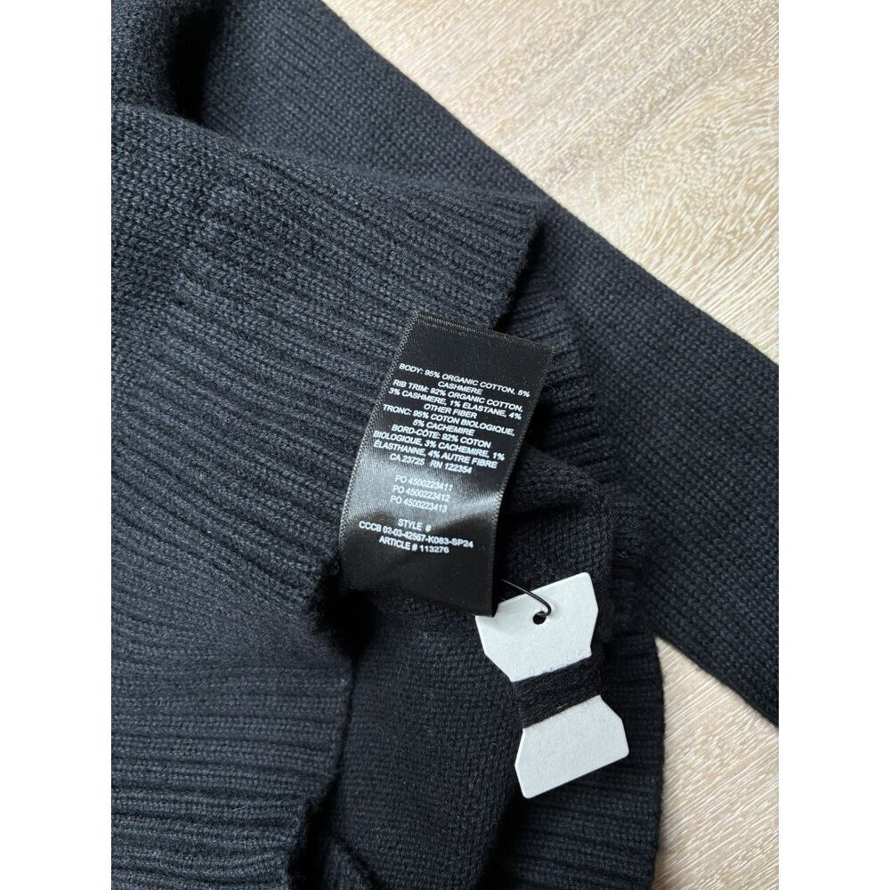 Aritzia NWT Sunday Best Topaz Sweater in Black XS Off the Shoulder Ribbed Cotton - Picture 8 of 9